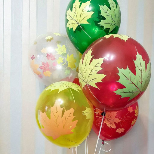 Воздушные шары латексные 12" «Осенние листья», 25 шт., 5-сторонние, МИКС