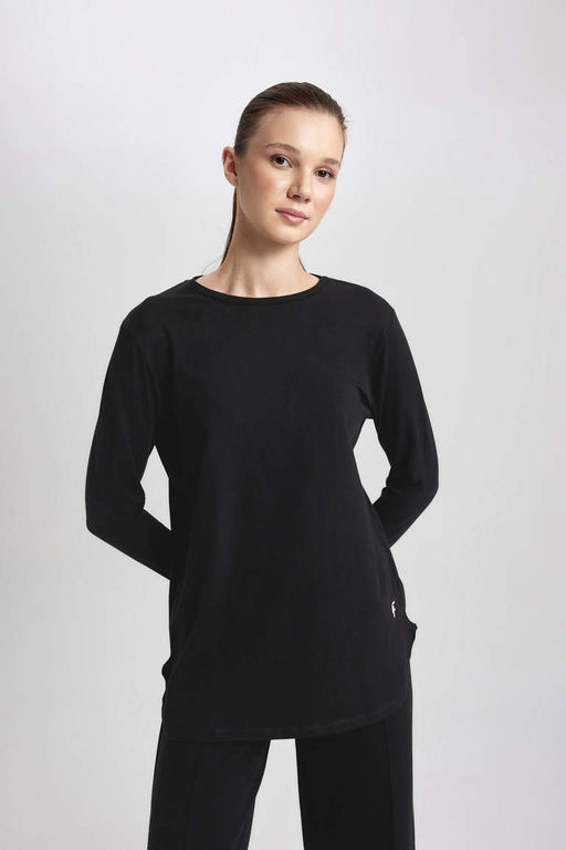 DeFactoFit Длинная футболка с круглым вырезом и длинными рукавами для спортсменов  фото 6