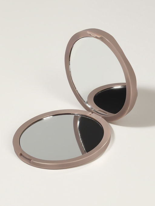 Зеркало складное «Волны», d=7.5 см, с увеличением х2, матовое, бежевое