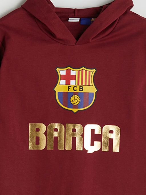 Kap??onlu Barcelona Bask?l? Erkek ?ocuk E?ofman Tak?m?