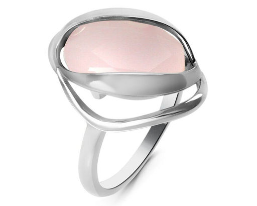 Кольцо из серебра розовый кварц, МЦВА10