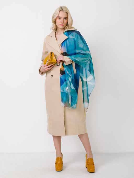 Большой, мягкий, тонкий и очень нежный двусторонний палантин с рисунком в стиле арт-деко - Tantino фото 2