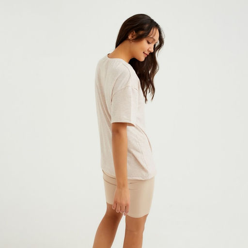 Футболка женская MINAKU OVERSIZE FIT, бежевый меланж, размер 50