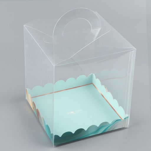 Цена за 5 шт. Коробка кондитерская, сундук, упаковка, «Бирюза», 16×16×18 см