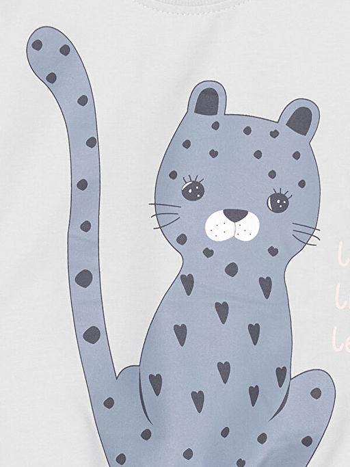 Bisiklet Yaka Bask?l? K?z Bebek E?ofman Tak?m