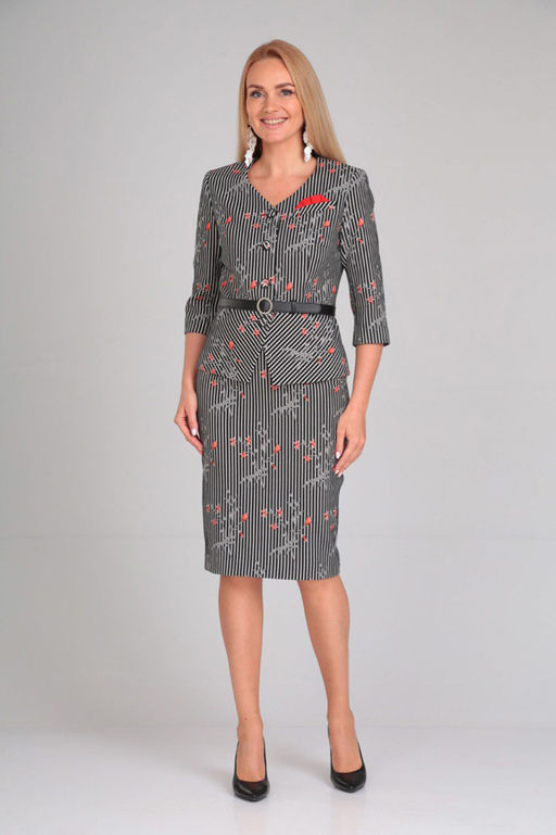 Костюм Gamma & Gracia 197 черный белая полоска красные цветы  фото 2