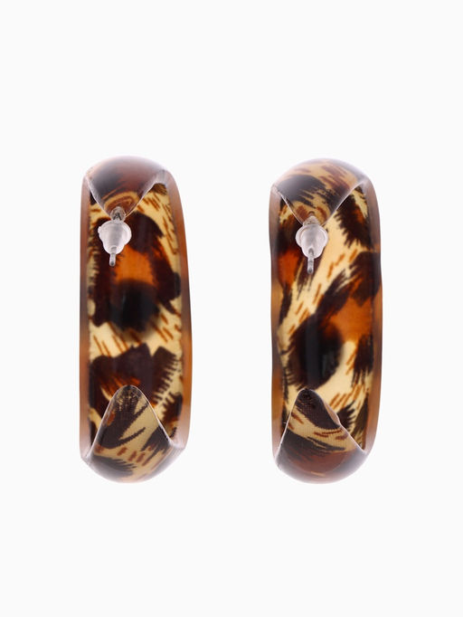 Серьги кольца QF «Леопард», d=4.5