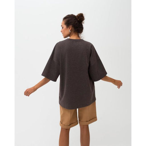 Футболка женская MINAKU OVERSIZE FIT: цвет коричневый, р-р 42