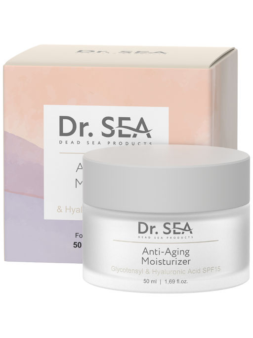 1008 Dr.Sea Антивозрастной увлажняющий крем с комплексом и гиалуроновой кислотой SPF15, 50 мл