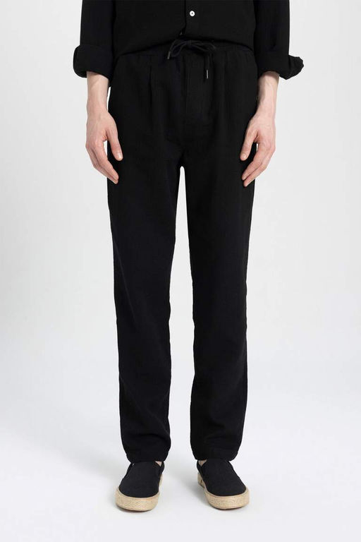 Хлопковые брюки прямого кроя свободного покроя - Defacto фото 6