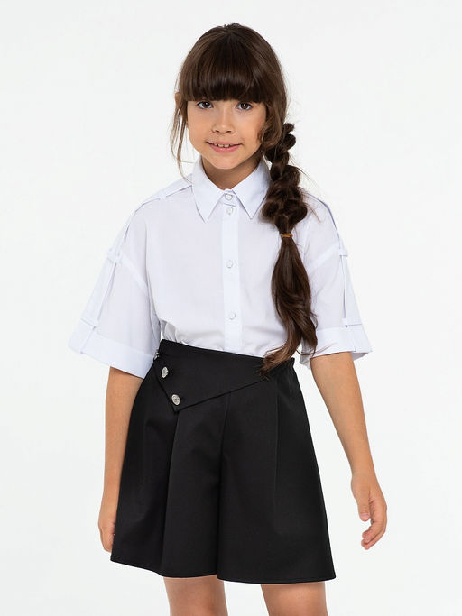 Черные школьные шорты Mooriposh для девочки, модель 0431  фото 5
