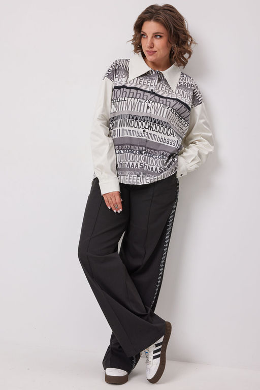 Блуза BegiModa 4136-Р Сливочно-серый