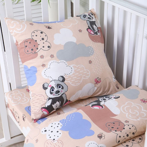 Постельное бельё BABY Панда, цвет бежевый, 112х147см,110х150см, 60х60см, бязь 142гр/м, 100% хлопок - Атра фото 2