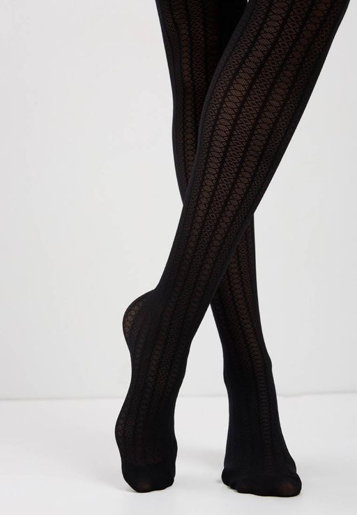 Колготки фантазийные CONTE LACY LINE Колготки с ажурным рисунком и полосами nero - Conte elegant фото 9
