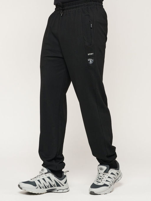 Брюки джоггеры спортивные большого размера мужские черного цвета 006Ch - FUYOUKAI фото 13