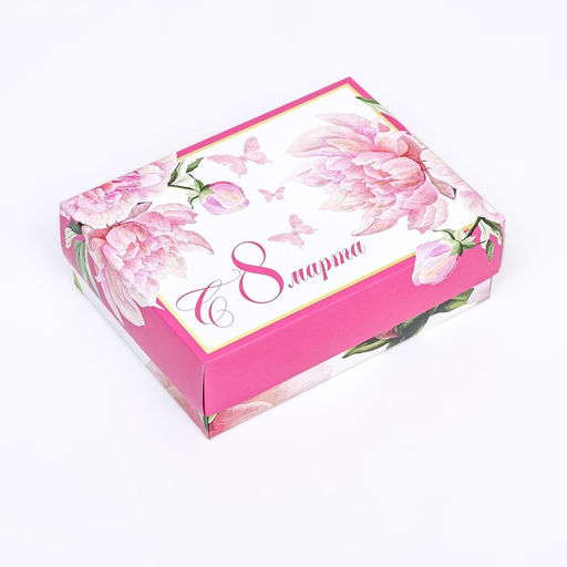 Подарочная коробка сборная Мартовские пионы 16,5 х 12,5 х 5,2 см - UPAK LAND фото 3