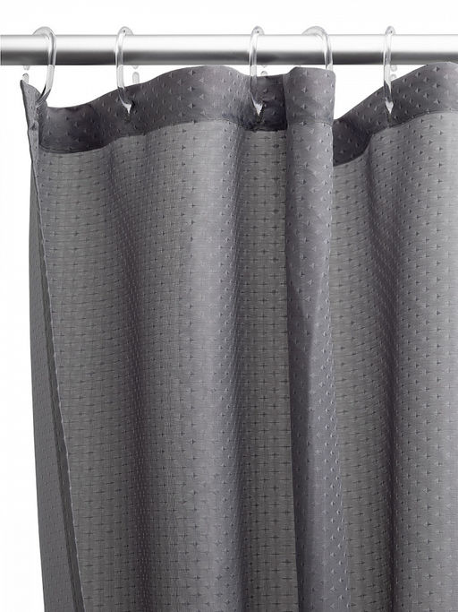 Шторка для ванной 200x180 тёмно-серый полиэстер - Denastia фото 2