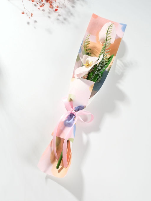 Букет из мыльных лепестков для ванны Тюльпан с орхидеей, подарочный, нежно-розовый, 8.5?7.4?38.6 см - Simaland фото 2