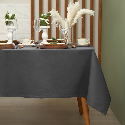 Скатерть «Этель» Kitchen, 150×250 см, серая, 100% хлопок, саржа 220 г/м²