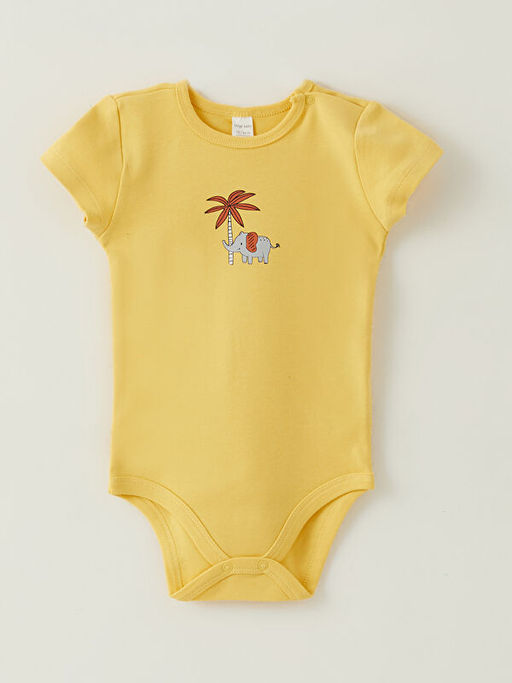 Bisiklet Yaka Uzun Kollu Bask?l? Erkek Bebek ??t??tl? Bodysuit 2li