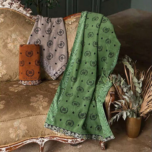 "Missoni-3027" Полотенце махровое 70х140см, плотность 375гр/м2, 100% хлопок, зеленый, Bolangde (Китай)