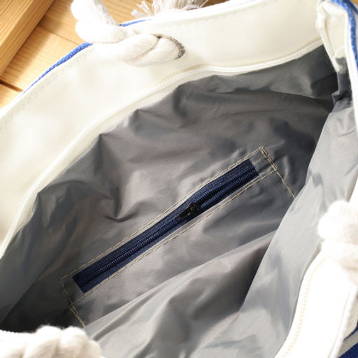 Сумка пляжная на молнии 34x32x9 см / JN002/2 /уп 1/60/синяя - Галеонтрейд фото 4