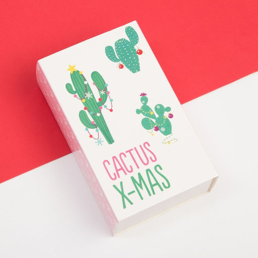 Носки женские новогодние Кактусы размер 36-40 (23-25 см), набор 2 пары