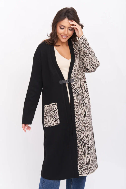 БЕЛАРУСЬ Кардиган Д 3272/черно-бежевый