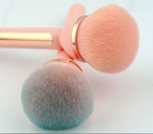 Кисть для макияжа LOTUS MAKEUP BRUSH для нанесения основы ,пудры, румын , хайлайтера, желтая - Aopen фото 2