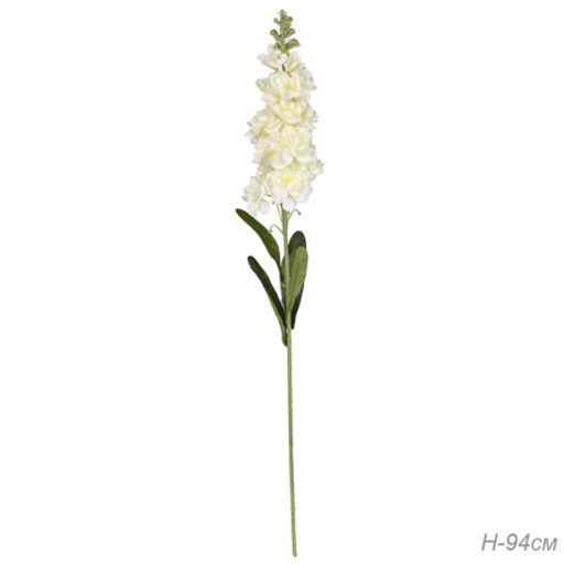 Цветок искусственный Дельфиниум 22 цветка белый 94 см / A56 /уп 50/500/ - Галеонтрейд фото 4