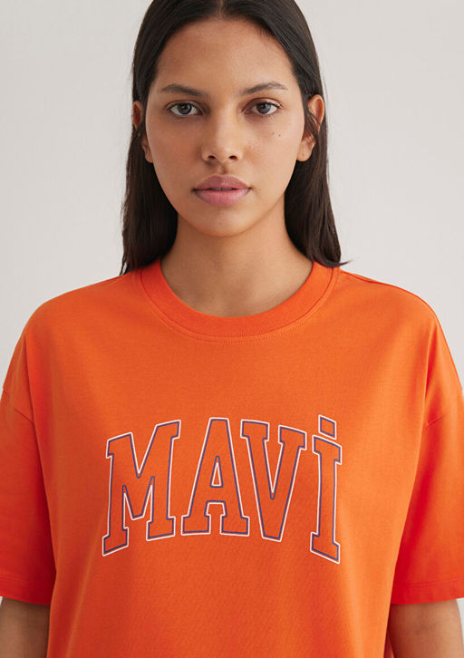 Mavi Logo Bask?l? Turuncu Tisort  фото 5