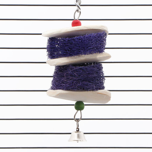 Игрушка с панцирем каракатицы, люфой и колокольчиком, 20 х 5 см, фиолетовая - Пижон фото 5