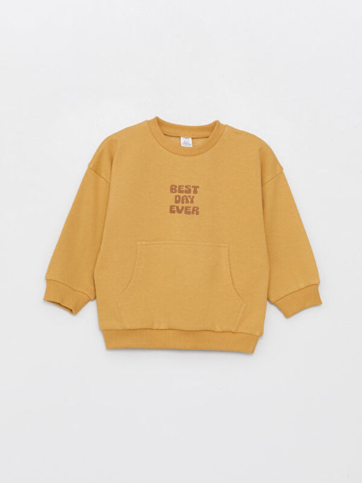 Bisiklet Yaka Uzun Kollu Bask?l? Erkek Bebek Sweatshirt ve E?ofman Alt 2li Tak?m - Waikiki фото 2