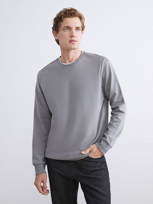 Bisiklet Yaka Erkek Sweatshirt