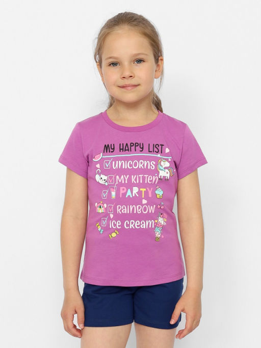 CRB wear/CWKG 63405-44 Футболка для девочки,фиолетовый/Ex.Cherubino