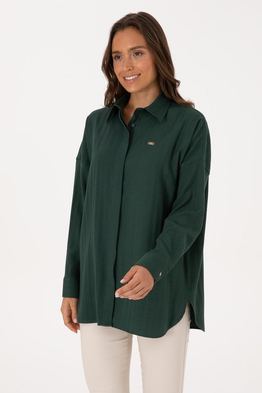 Kad_n Koyu Ye_il Uzun Kollu Oversize Desenli G_mlek - U.s. polo assn фото 3