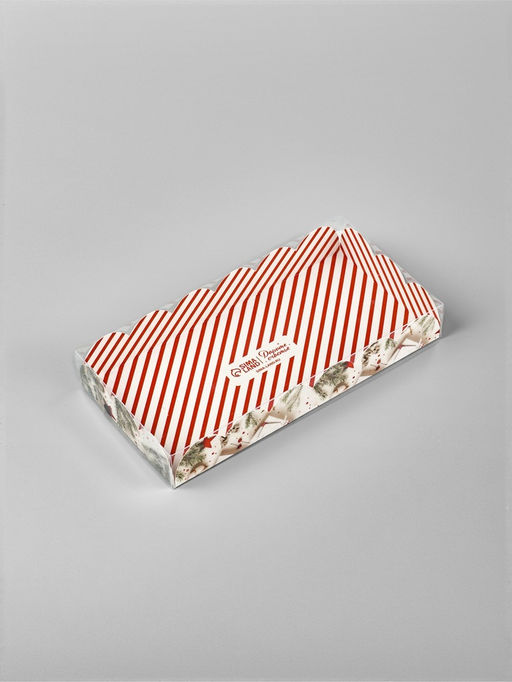 Цена за 5 шт. Коробка для кондитерских изделий с пластиковой крышкой «С Новым годом!», 10.5×21×3 см