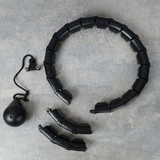 Обруч статический Woohooo Saturn с утяжелителем / 24 секции 115см / черный / уп24 - Галеонтрейд фото 4