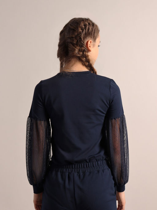 CRB wear / CWJG 63908-41 Джемпер для девочки,темно-синий/Ex.Cherubino  фото 3