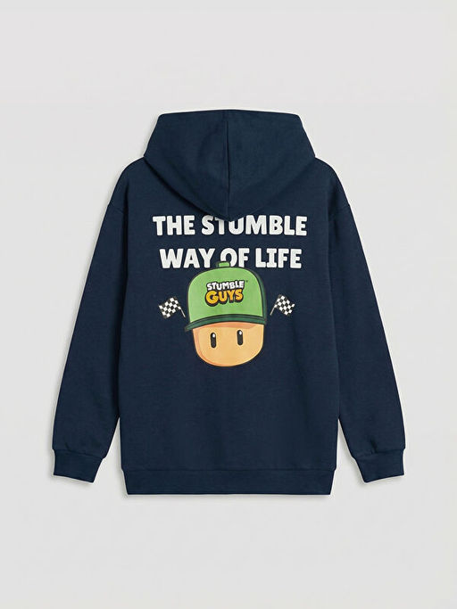Stumble Guys Bask?l? Kap??onlu Erkek ?ocuk Sweatshirt