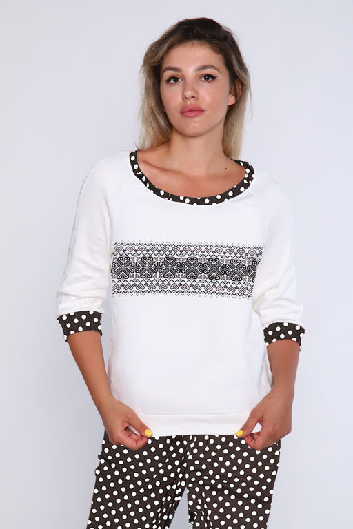 Женский домашний костюм с брюками 66