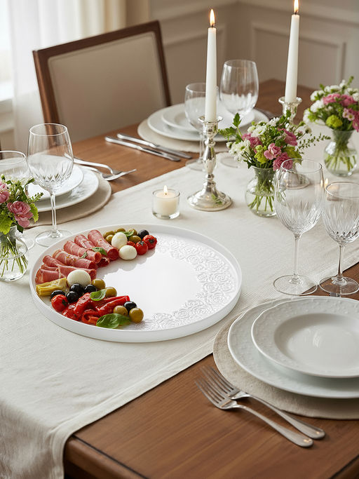 Блюдо-поднос 28*28*2 см Розы с бортиком, фарфор - Elan gallery фото 3