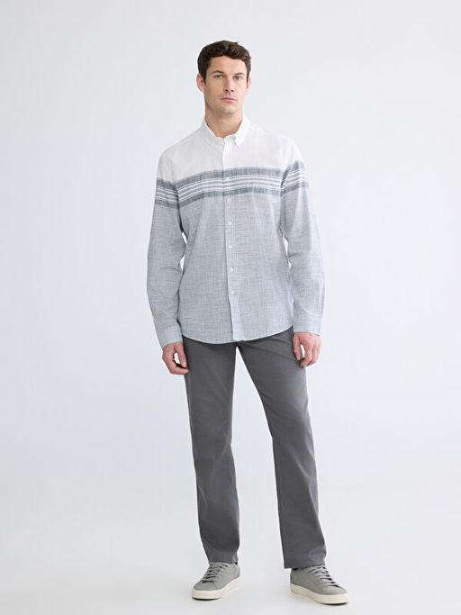 Regular Fit ?izgili Erkek G?mlek