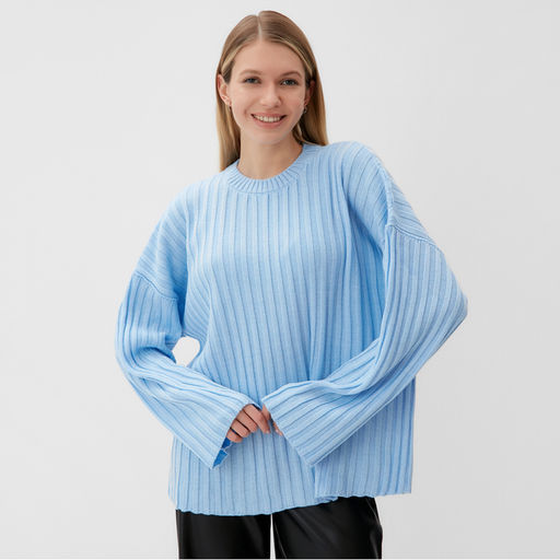 Джемпер женский вязаный MINAKU: Knitwear collection, голубой, размер 54-56