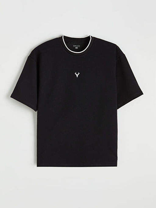 Oversize Bisiklet Yaka Spor Erkek Ti??rt