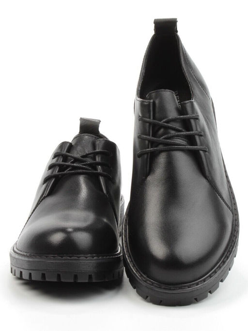 03-DYL76-1 BLACK Полуботинки женские (натуральная кожа)