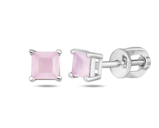 Серьги, розовый кварц, Ю-25002р