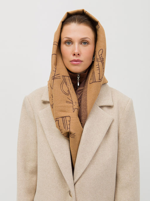 В составе шерсть и кашемир! теплый двусторонний палантин - Tantino фото 4