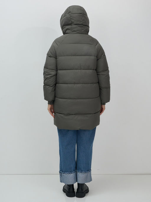 Пальто двубортная зимнее утепленное женское зеленого цвета 7732Z - Visdeer фото 17