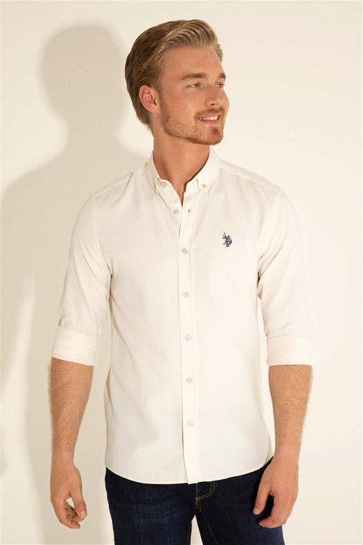 Мужская базовая рубашка с длинным рукавом Stone - U.s. polo assn фото 11